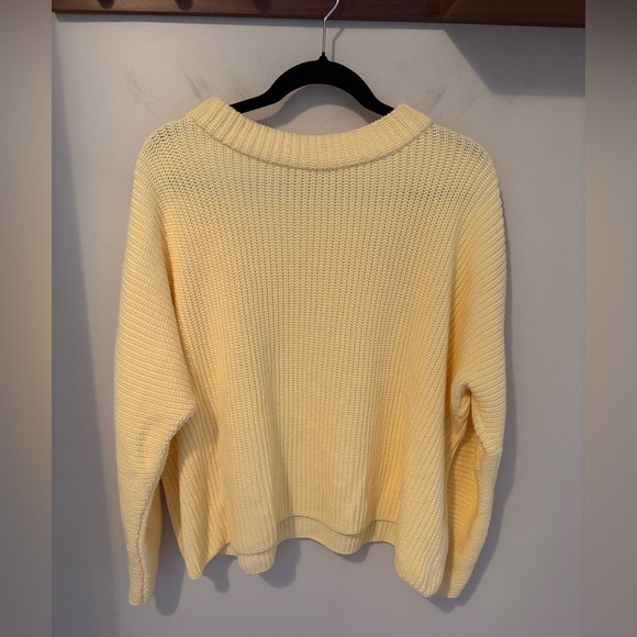 NWOT Frank & Eileen Montecito Classic Pullover Sweater Cotton Yellow M - Picture 2 of 5